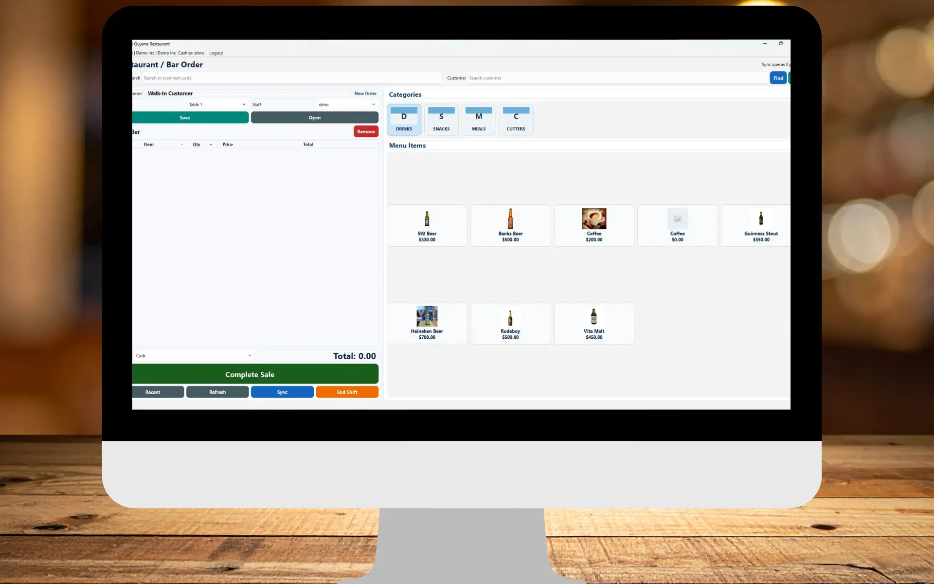 POS Guyana sales screen